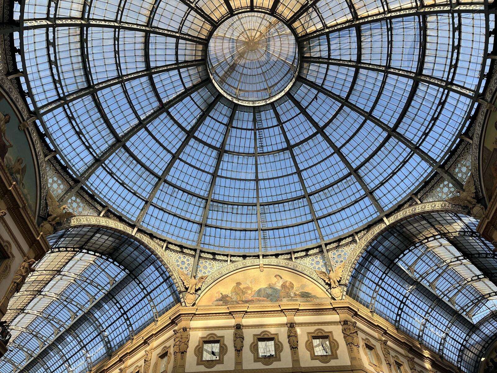 The glass dome of the Galleria Vittorio Emanuele II in Milan